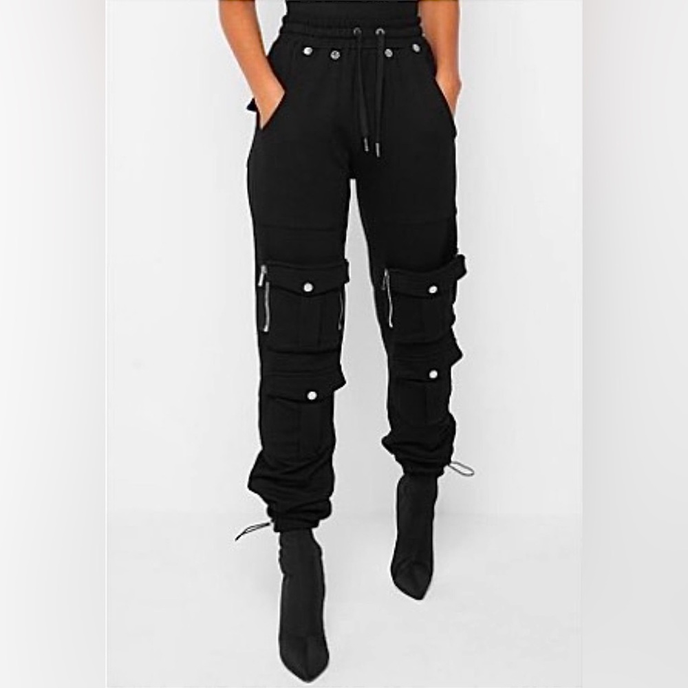Maniere De Voir Jersey Cargo Detail Joggers; Size XXS
